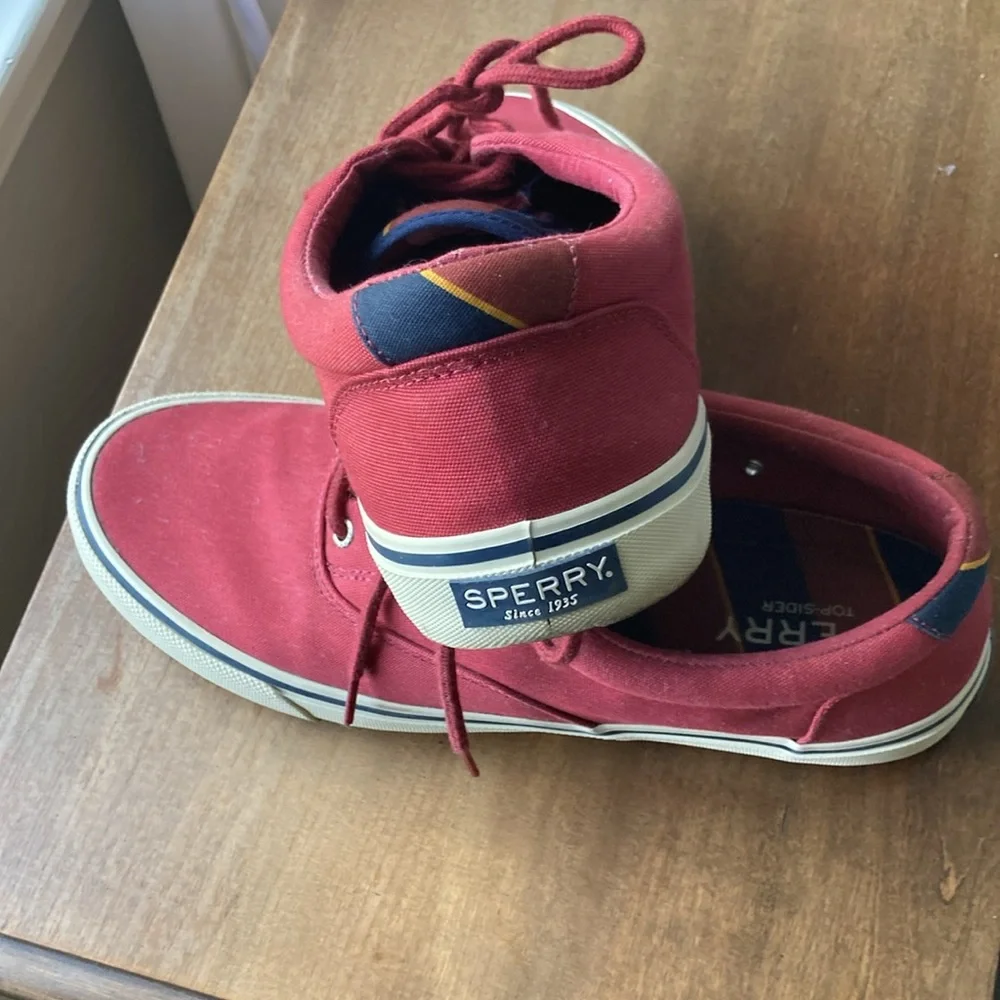 Sperry Red Canvas Boat Shoes with Classic Design